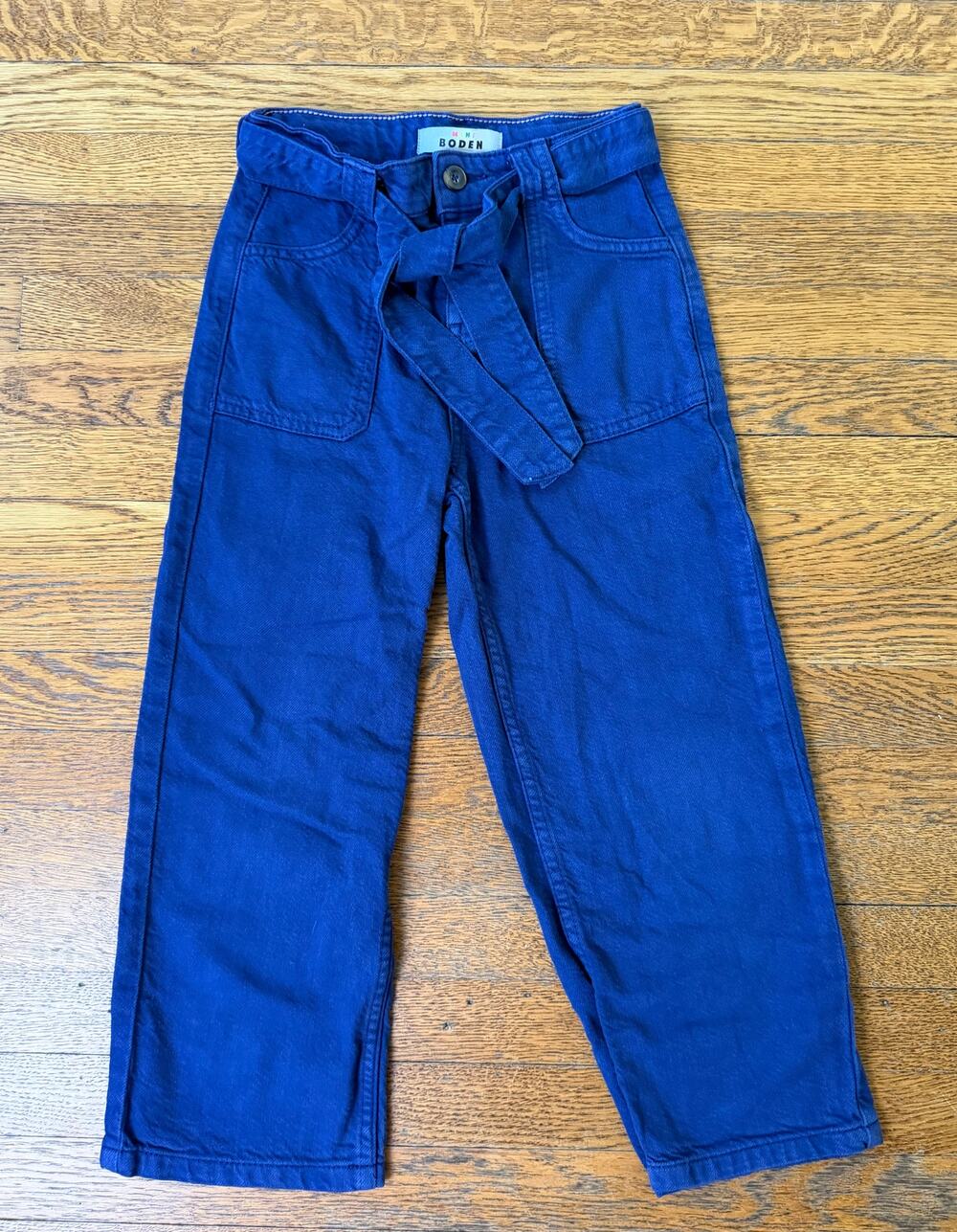 Mini Boden Girls' Blue Tie-Waist Pants Size 7